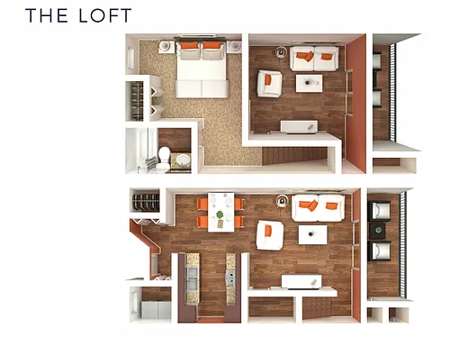 Floor plan 1 Bedroom Loft