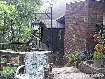 Steps beside fire place to front door