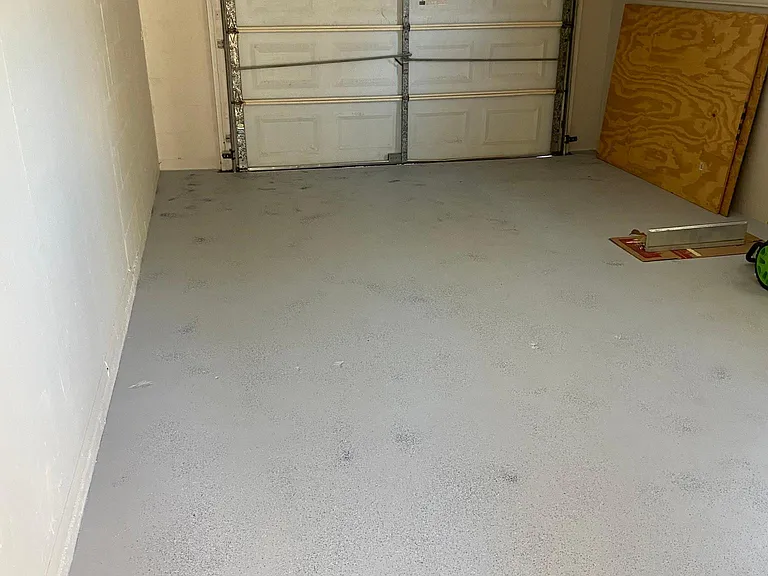 View of one stall car attached garage.