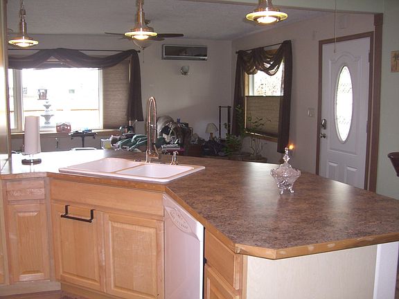 Kitchen open to living area