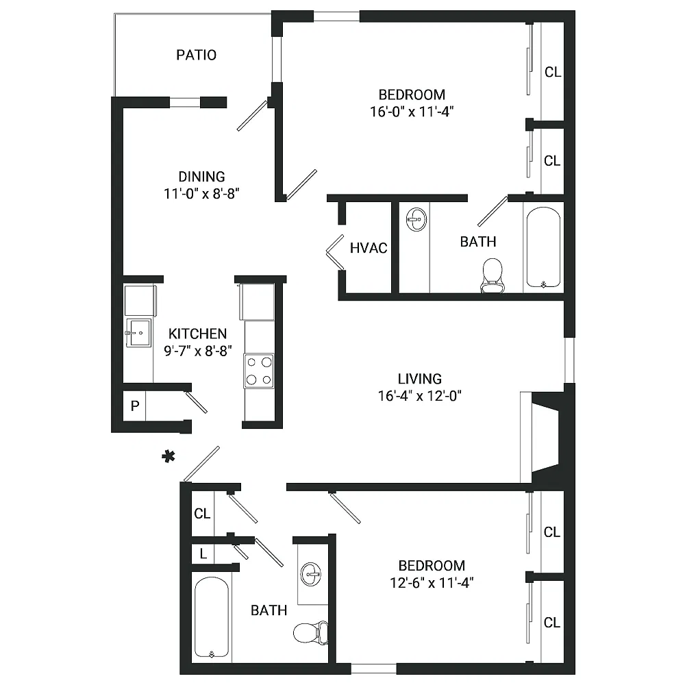 Floor plan B4- Income Restrictions Apply