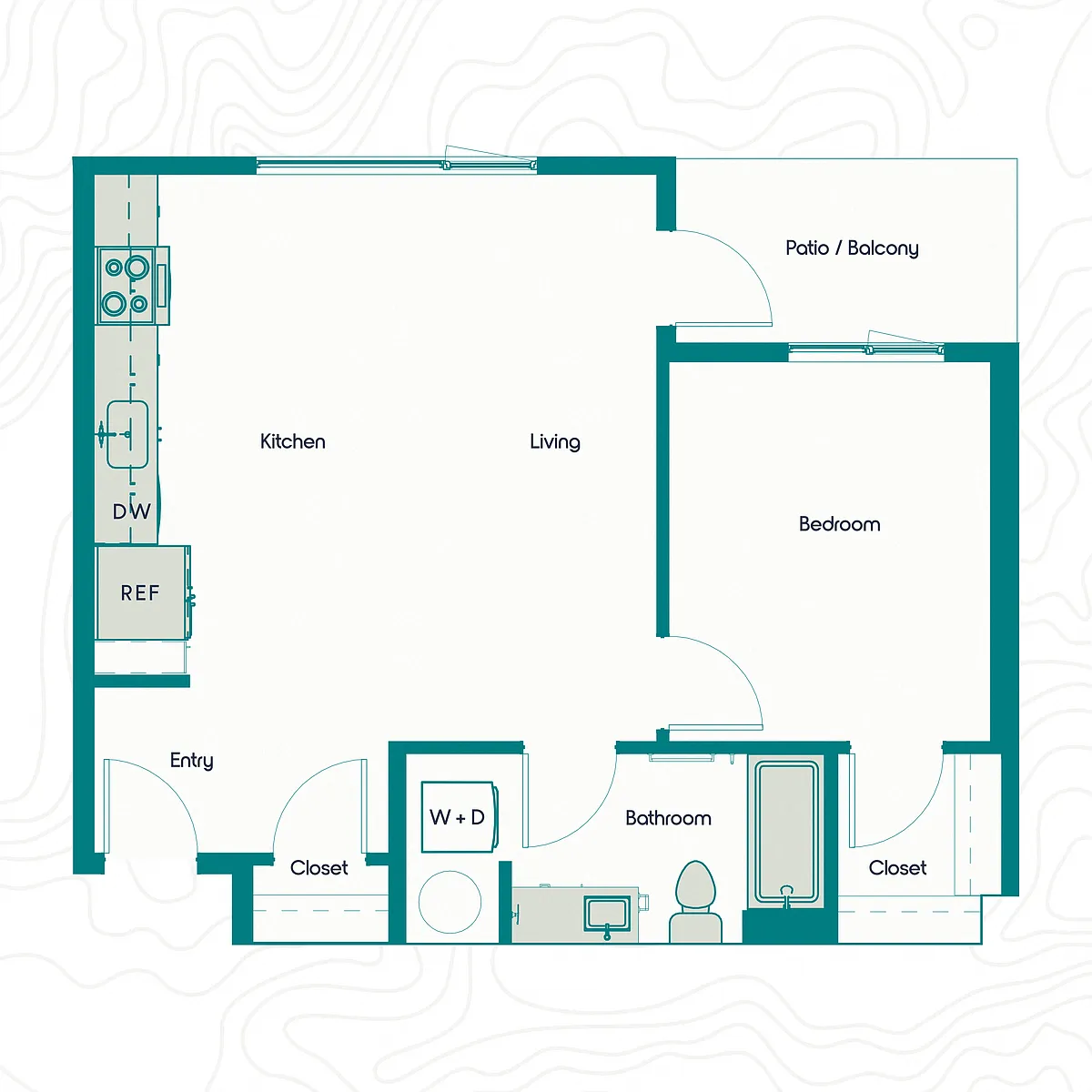 Floor plan 1X1 E