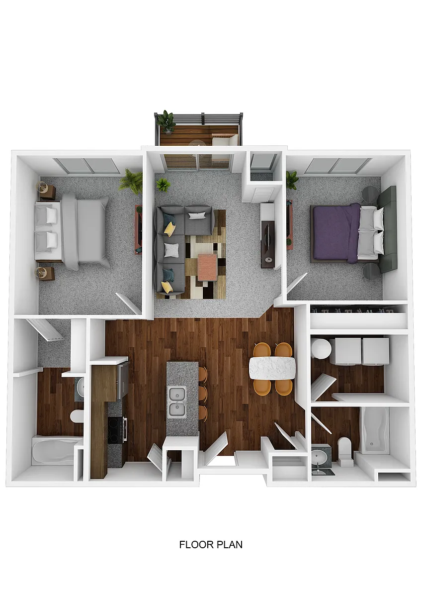 Floor plan Apartment 2 Bedroom 2 Bathroom