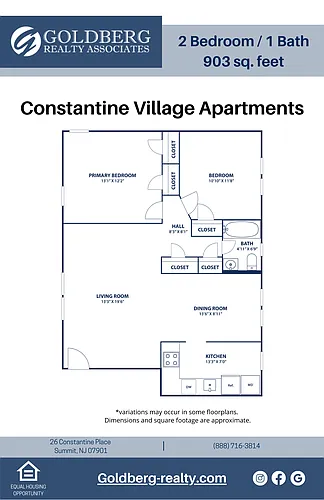 Floor plan Two Bedroom w/ Dining Room