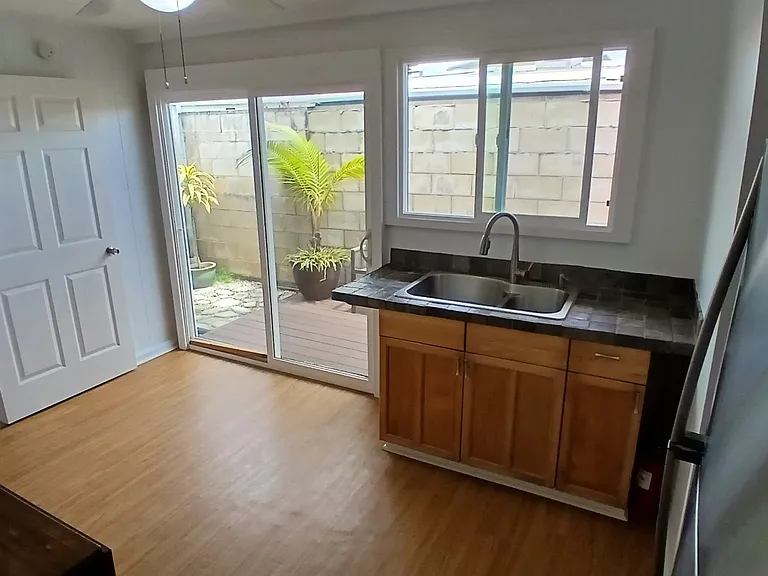 Sliding door with an outdoor lanai area.