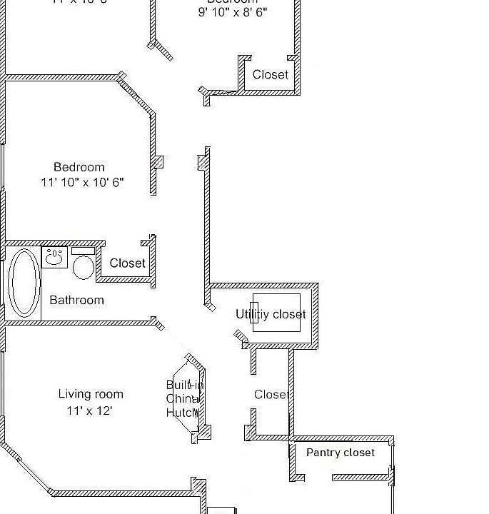 unit layout - good closet space with kitchen pantry and hall closet