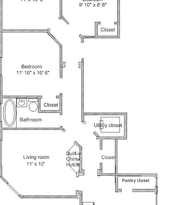 unit layout - good closet space with kitchen pantry and hall closet