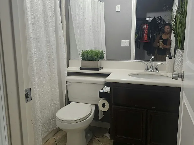 Downstairs restroom with shower