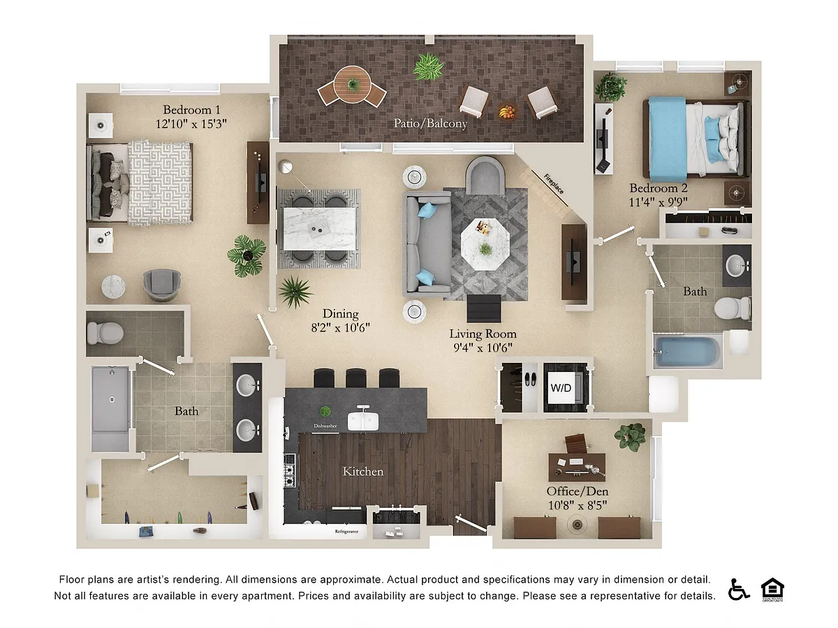 Floor plan 2x2 - Den - Medium