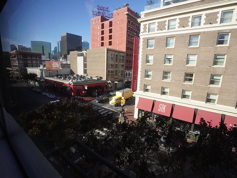 View from floor to ceiling windows
