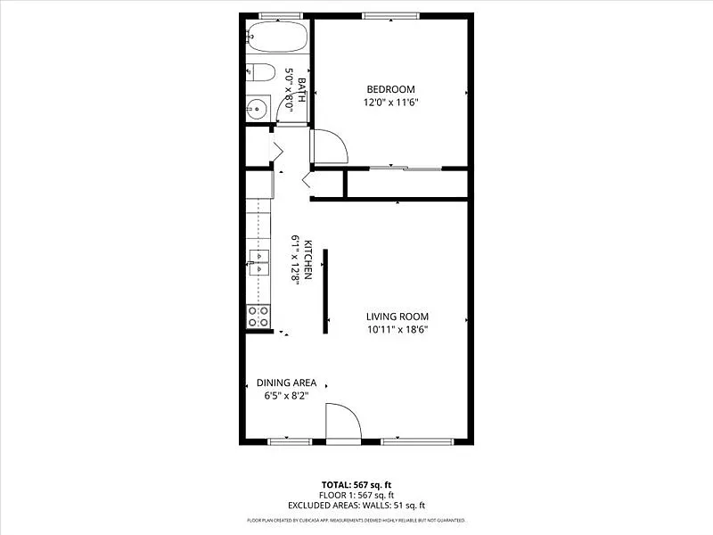 Floor plan 1 Bedroom