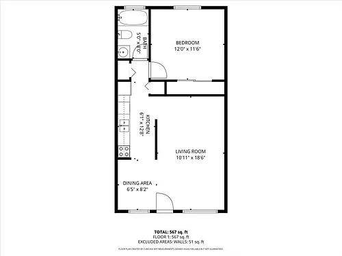 Floor plan 1 Bedroom
