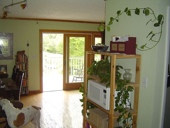 glass doors open to deck