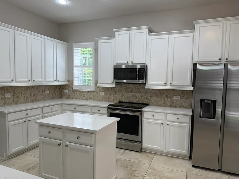 Kitchen with stainless steel appliances