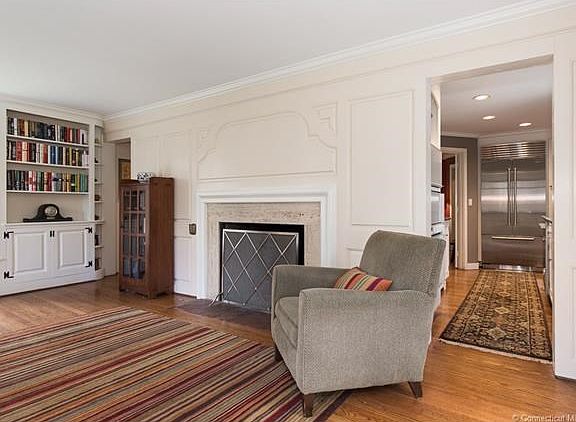 The living room is open to the kitchen