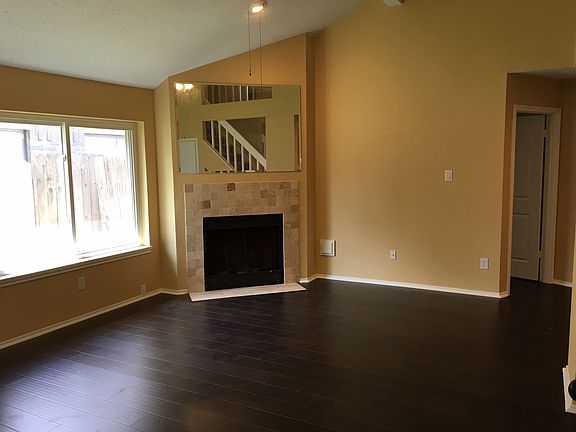 Fireplace and wood floors