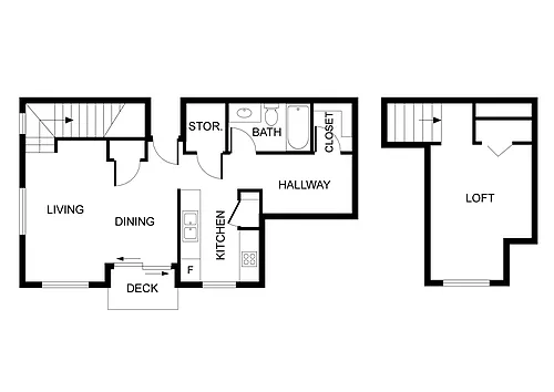 Floor plan Studio With Loft