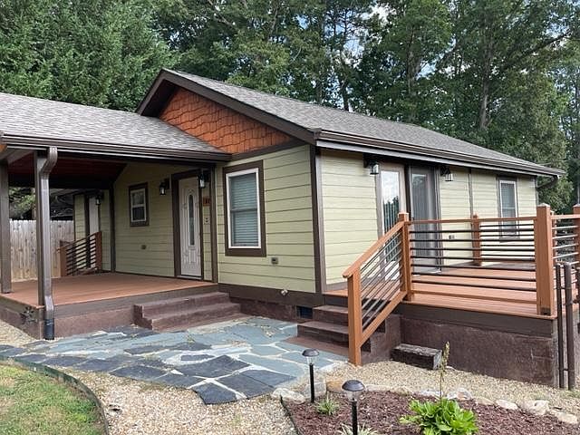 Open deck and covered front porch