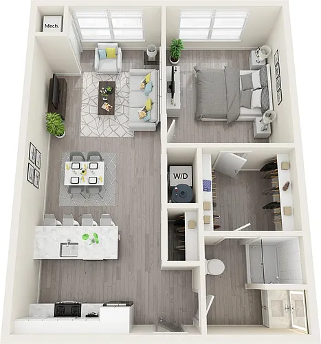 Floor plan Archer 1 Bed - A3