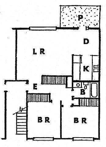 Floor plan 2 BA, 1 BA