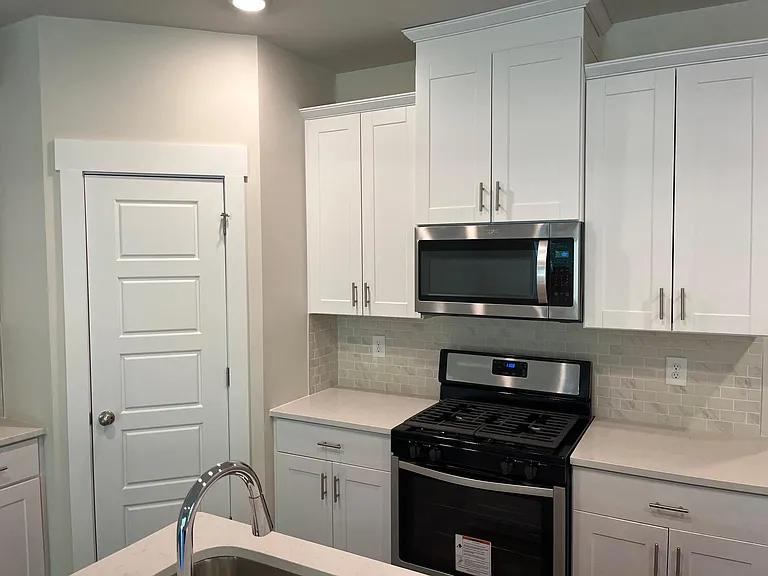 kitchen, with gas burning stovetop