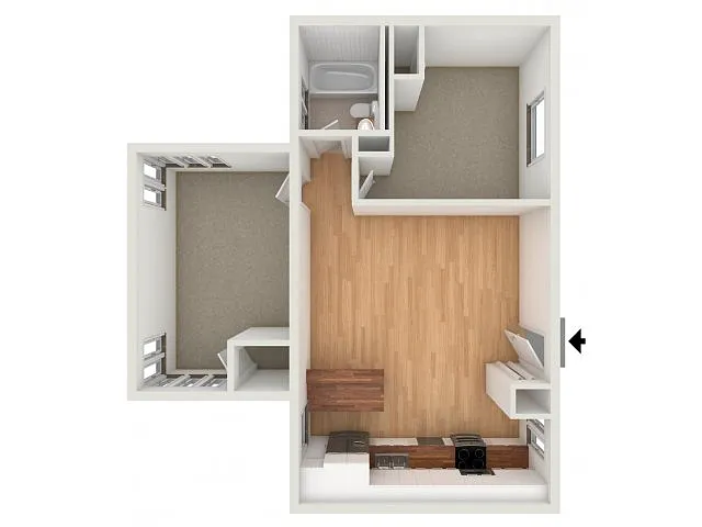 Floor plan Two Bedroom DR