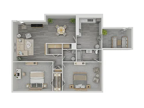 Floor plan Ponderosa Pine 2 Bedroom 2 Bath
