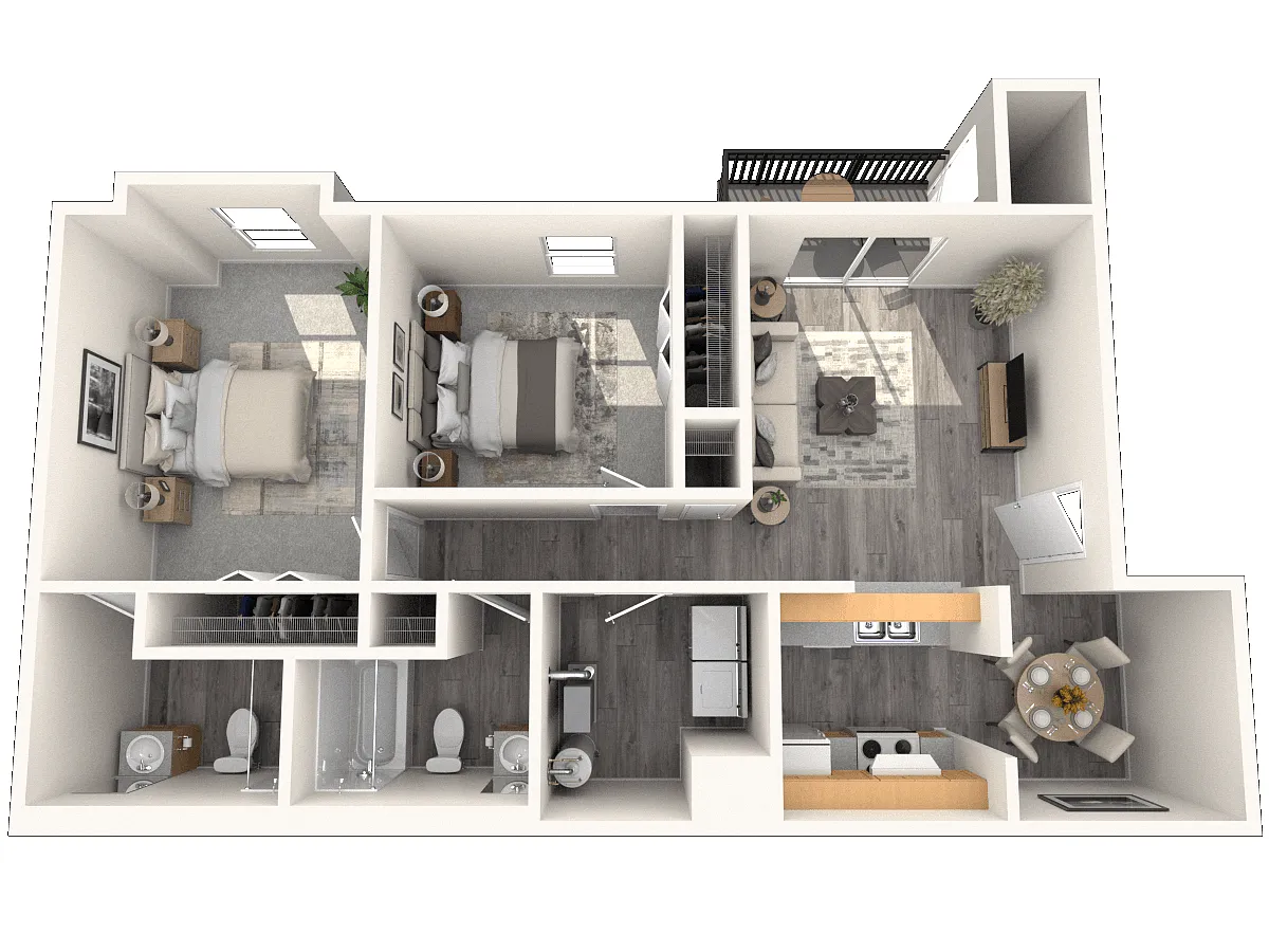 Floor plan 2 Bedroom 2 Bathroom