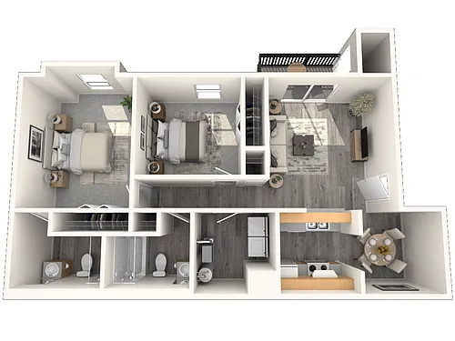 Floor plan 2 Bedroom 2 Bathroom