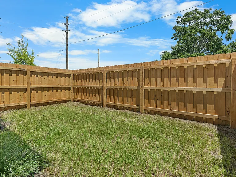 Fully fenced backyard