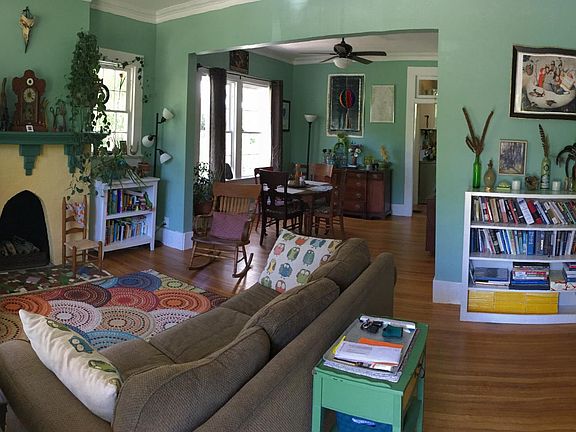 View from front door. Fragile art, and various clutter will be put away/surfaces cleared. Tenant waters inside plants and potted outdoor plants. (I'll leave directions and a moisture meter).