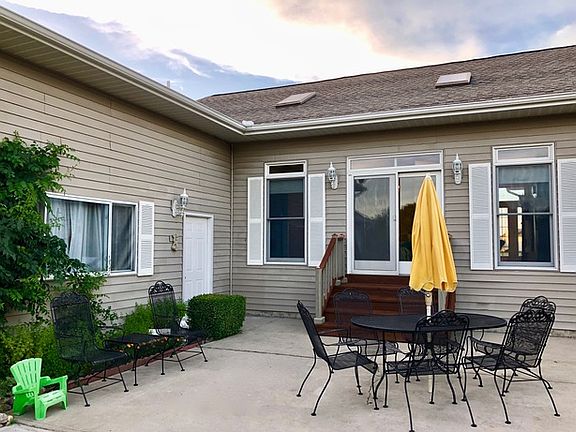 Back patio faces south.