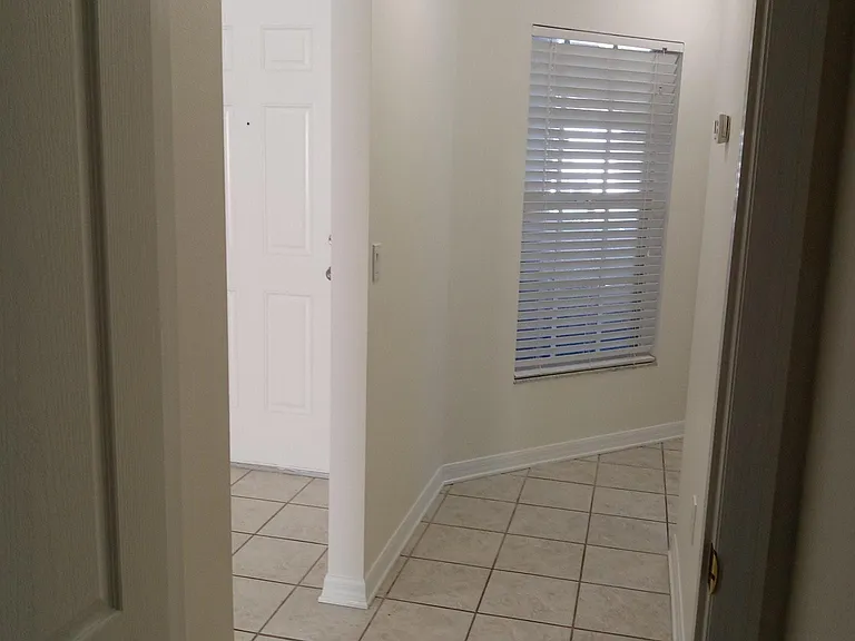 View from guest bath. Front doorway to the left.