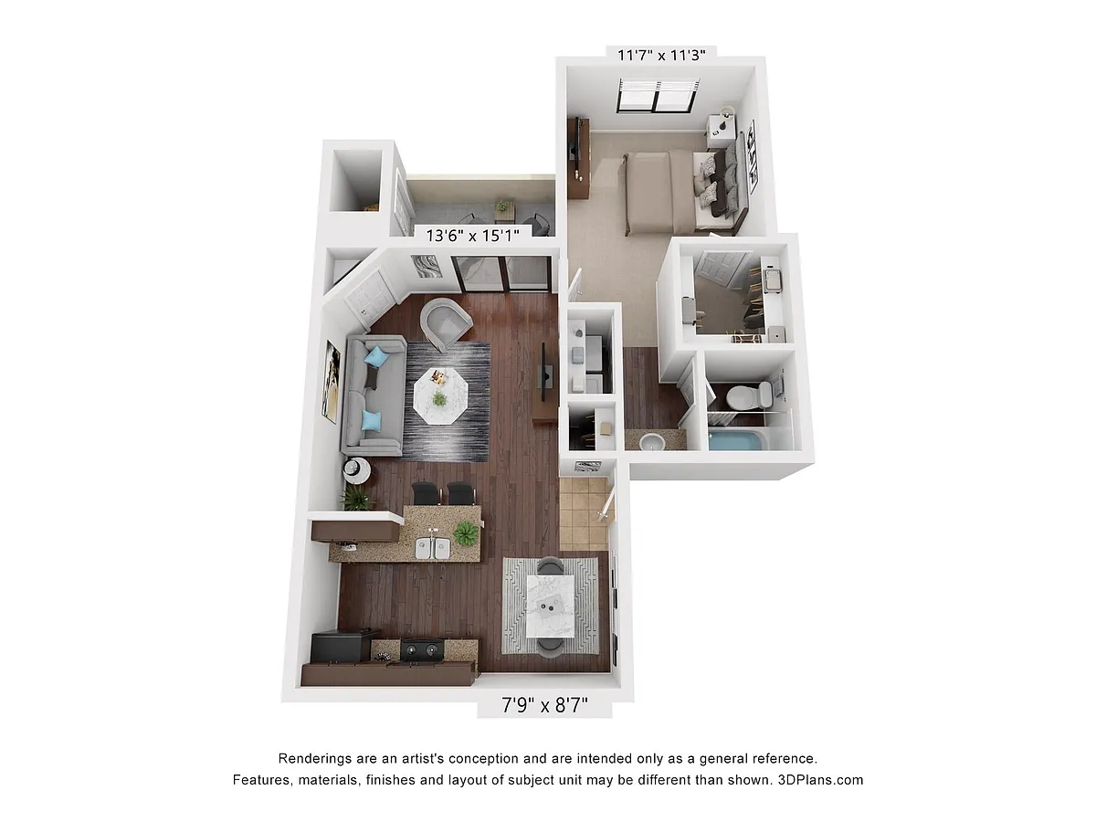 Floor plan 1X1-695