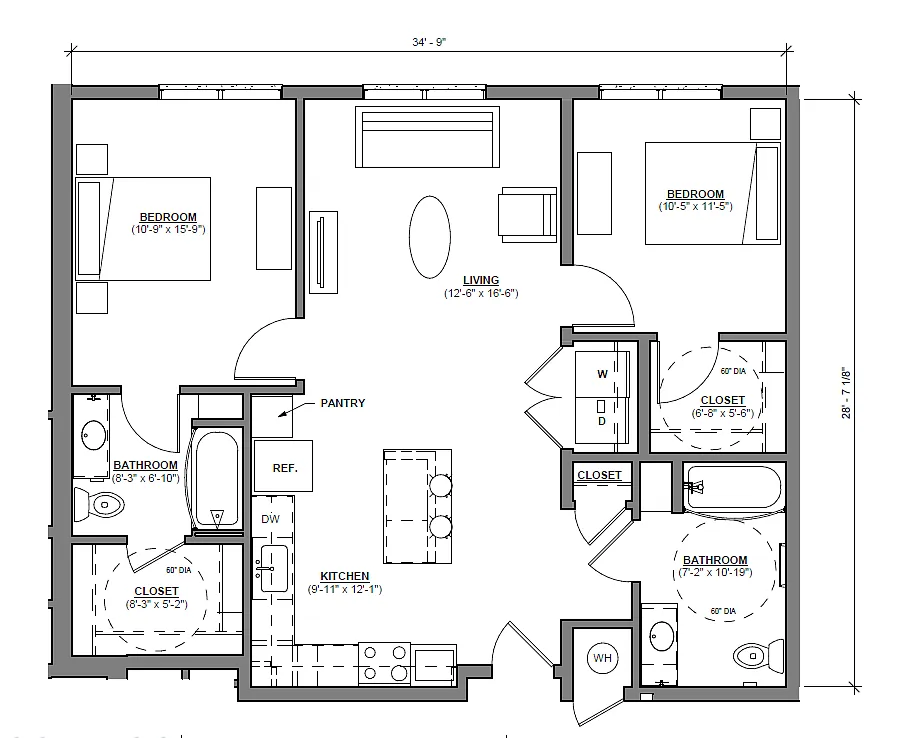Floor plan 2BR-2a
