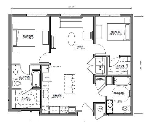 Floor plan 2BR-2a