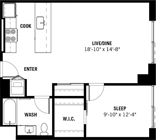 Floor plan One Bed 12