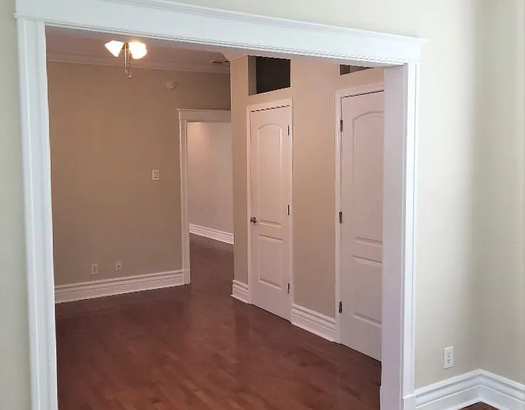 Gleaming hard wood flooring