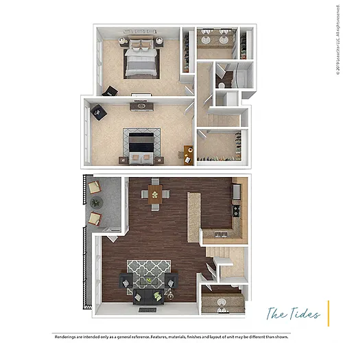 Floor plan Townhome 2B - The Tides at Marina Harbor