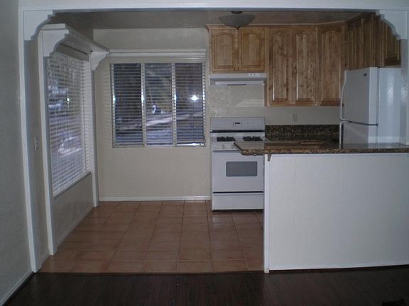 dining area and kitchen viewed from living room.
