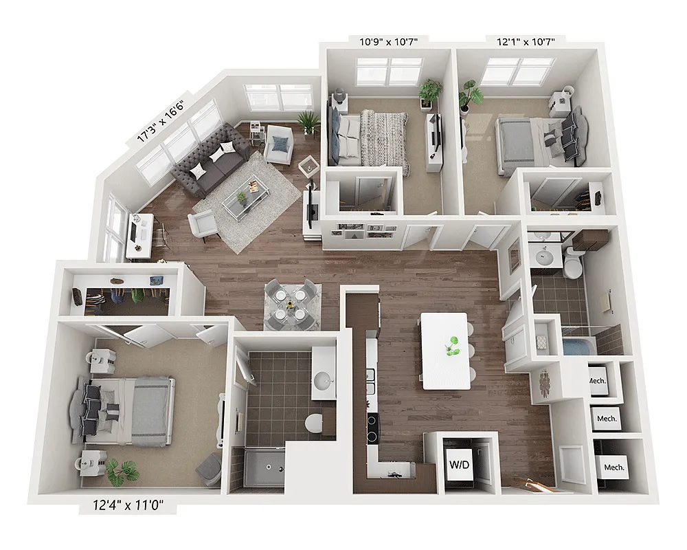 Floor plan Three Bedroom C2