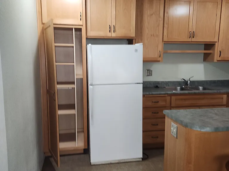 Shelved and sectioned storage closet.