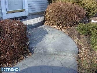 stamped concrete walk