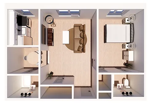 Floor plan 9610 Sherwood Pl 1BD 1BA Standard
