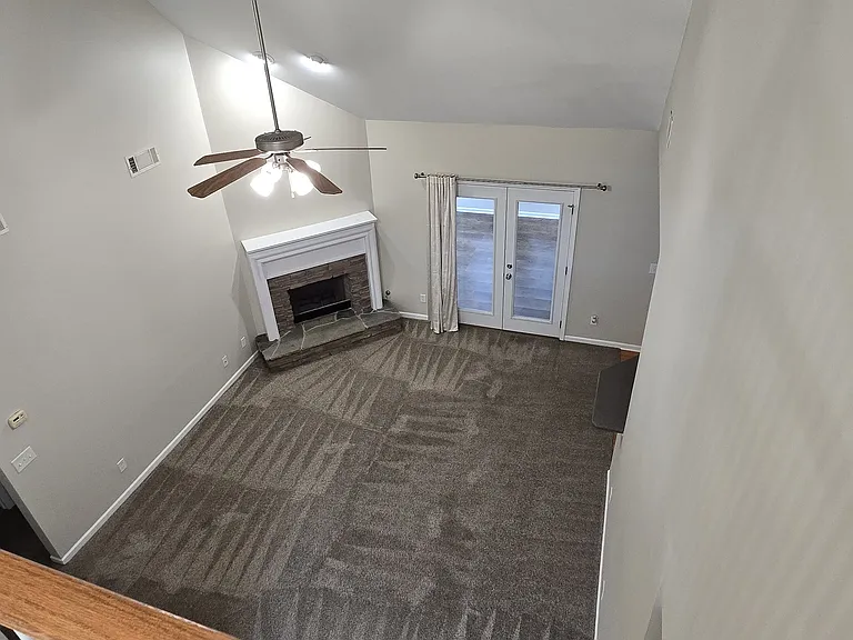 Great room open to upstairs hallway