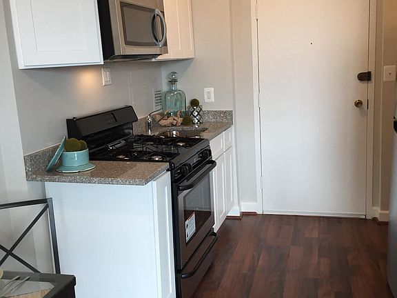 View of kitchen from living area