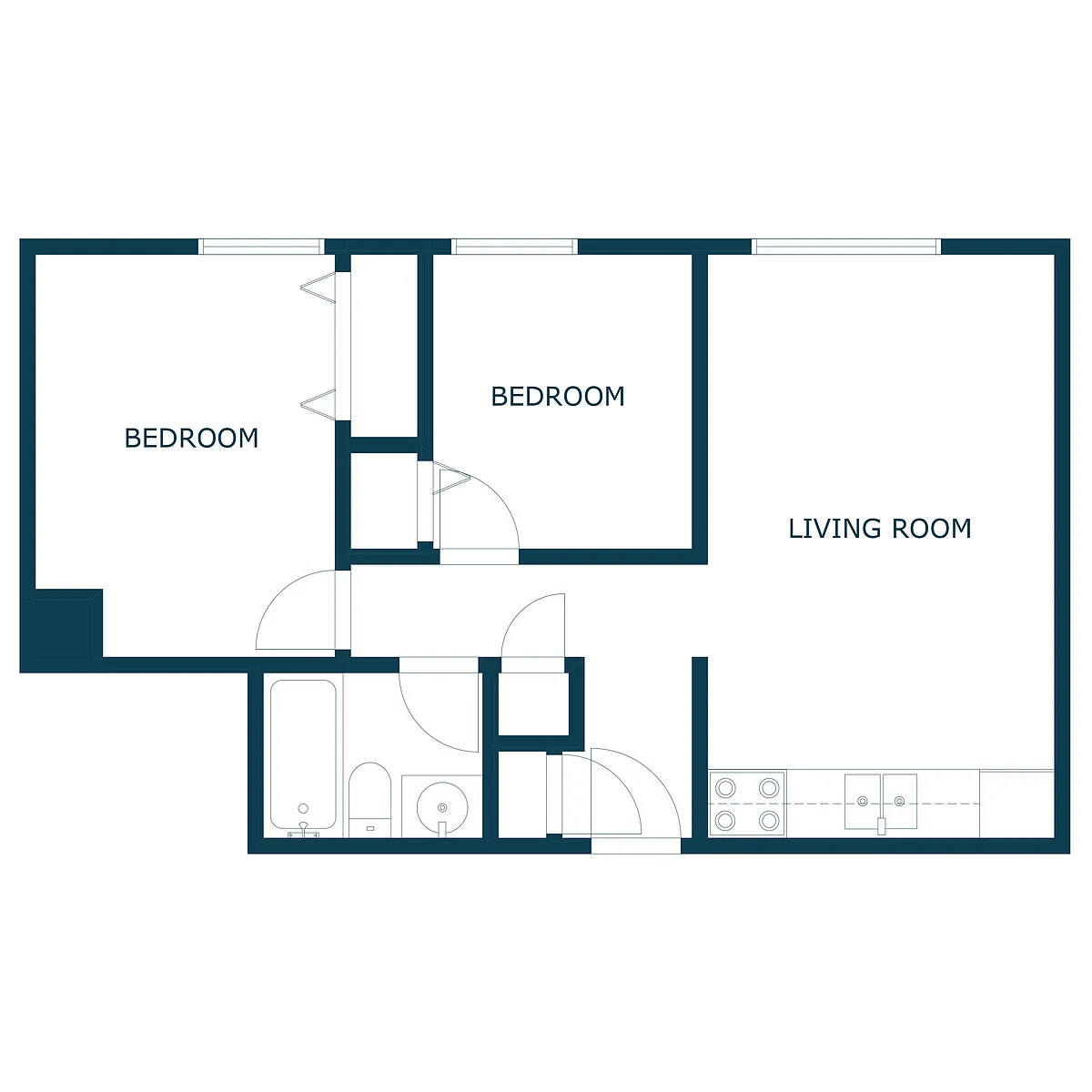 Floor plan Two Bedroom 21F