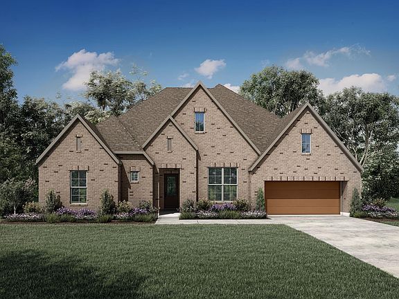custom home with brick
