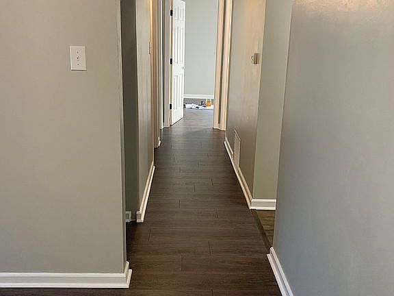 Laminate flooring down hall