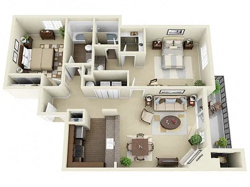 Floor plan 2x2 (Premium)